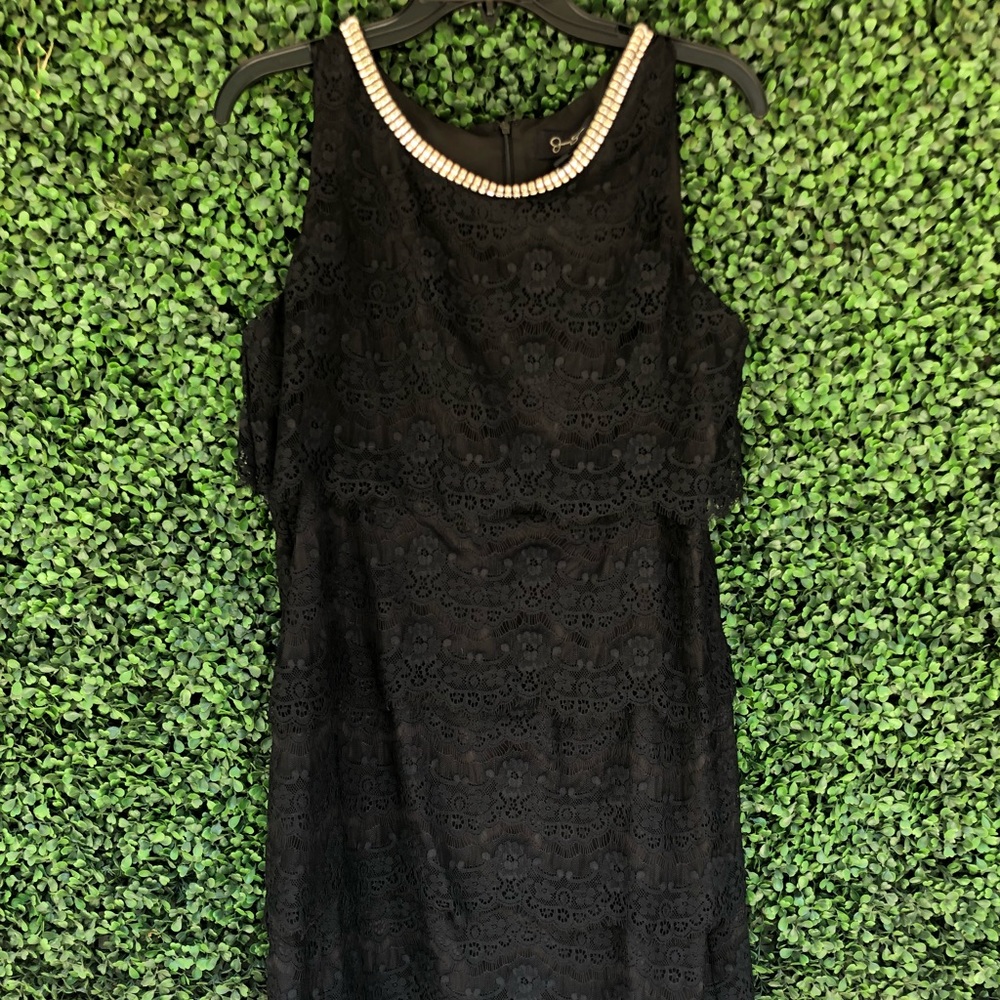 Jessica Simpson black lace dress